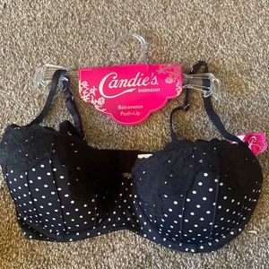 Candies, black, and white polkadot, new bra